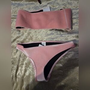 Pink velvet swimsuit from Hoaka
